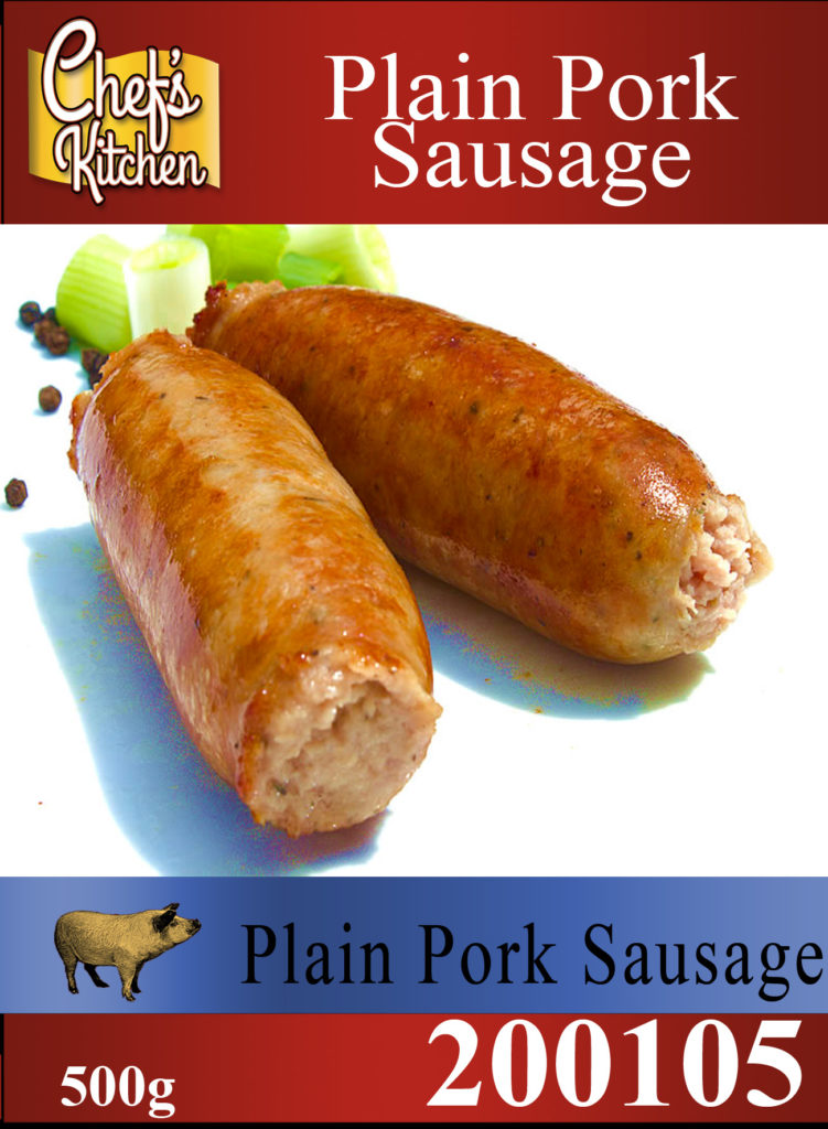 Plain Pork Sausage Thin 10 Links Per 500g ไส้กรอก หมู แบบธรรมดา